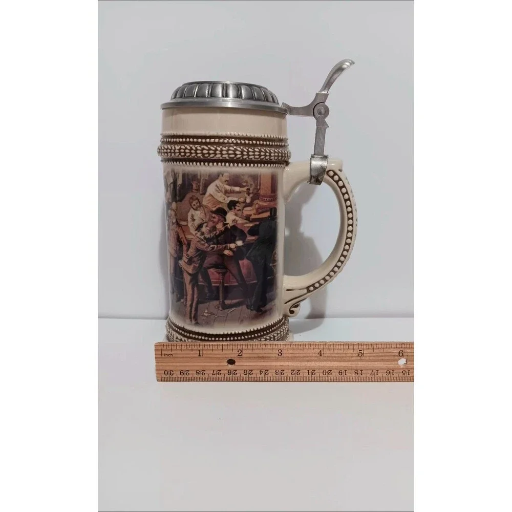 Paul Sebastian Fine Fragrance Co Beer Stein Pewter Ceramic 1999